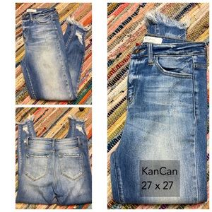 KanCan High-Rise AS with Raw Hem Detail